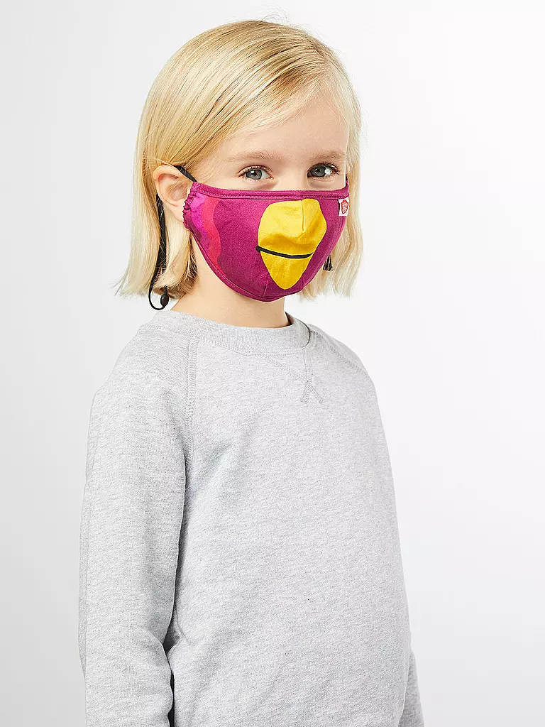 AFFENZAHN | Kinder Mund-Nasen-Maske Vogel | lila