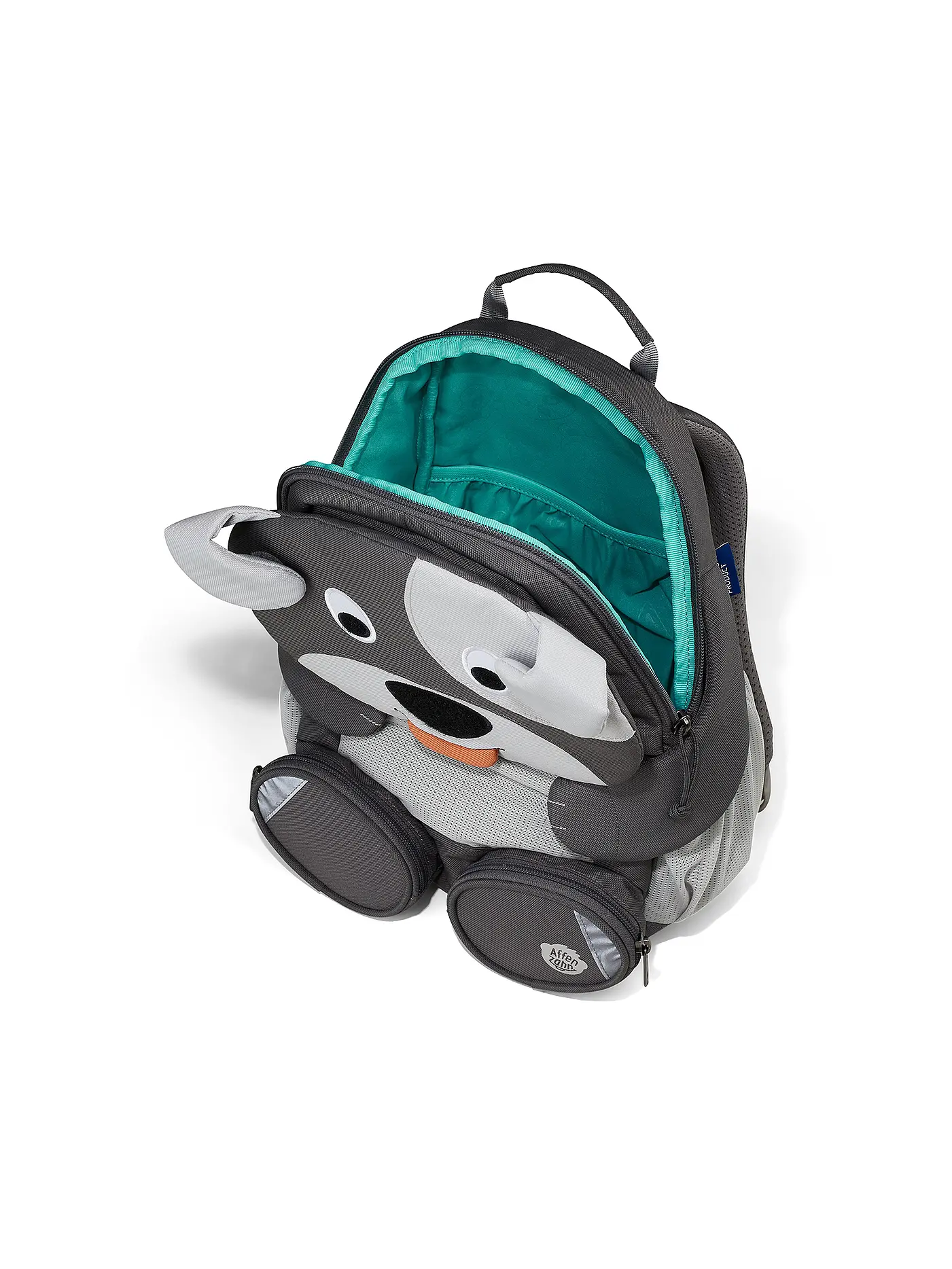AFFENZAHN | Kinder Rucksack Großer Freund - Hund | grau