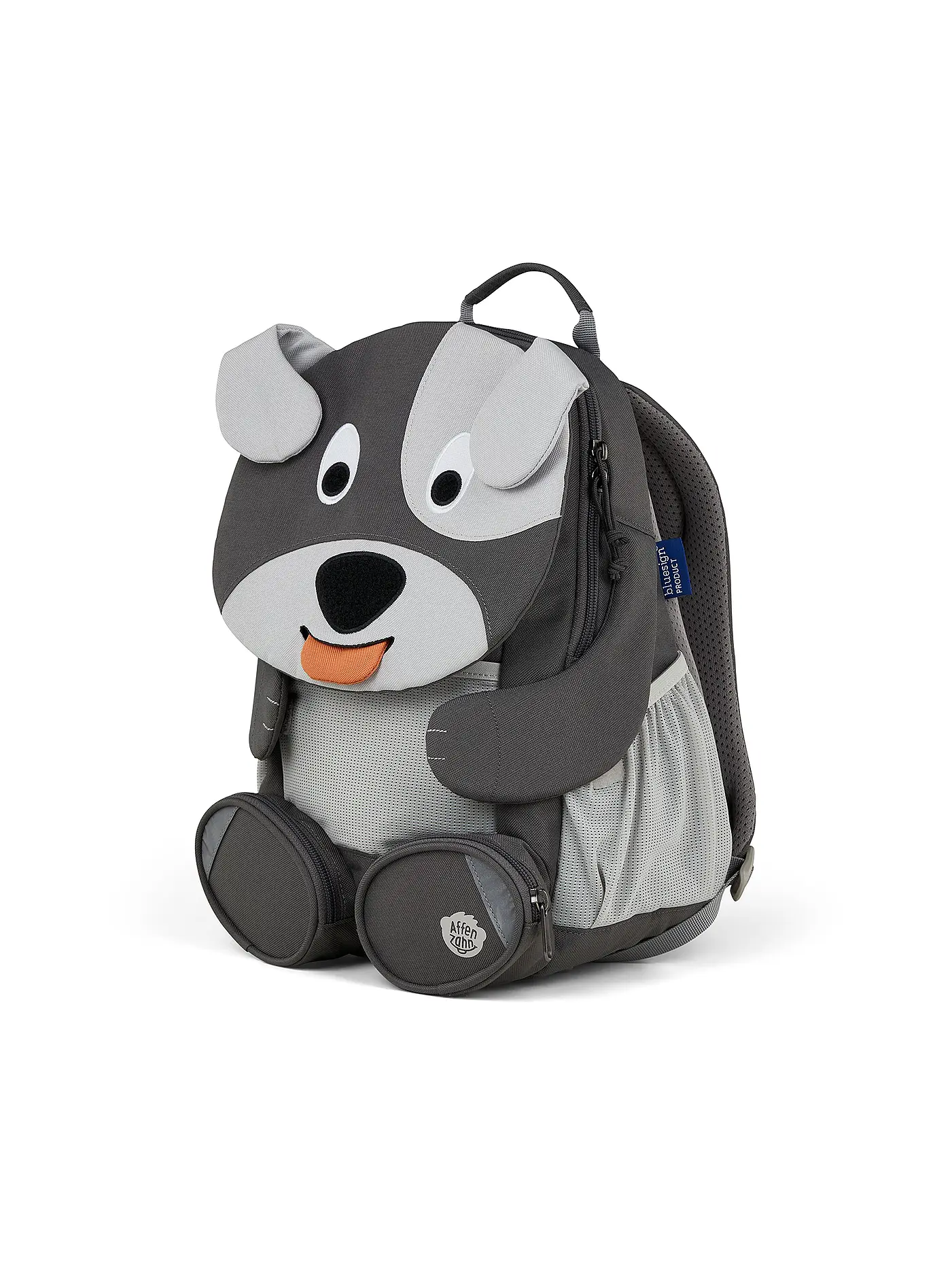 AFFENZAHN | Kinder Rucksack Großer Freund - Hund | grau