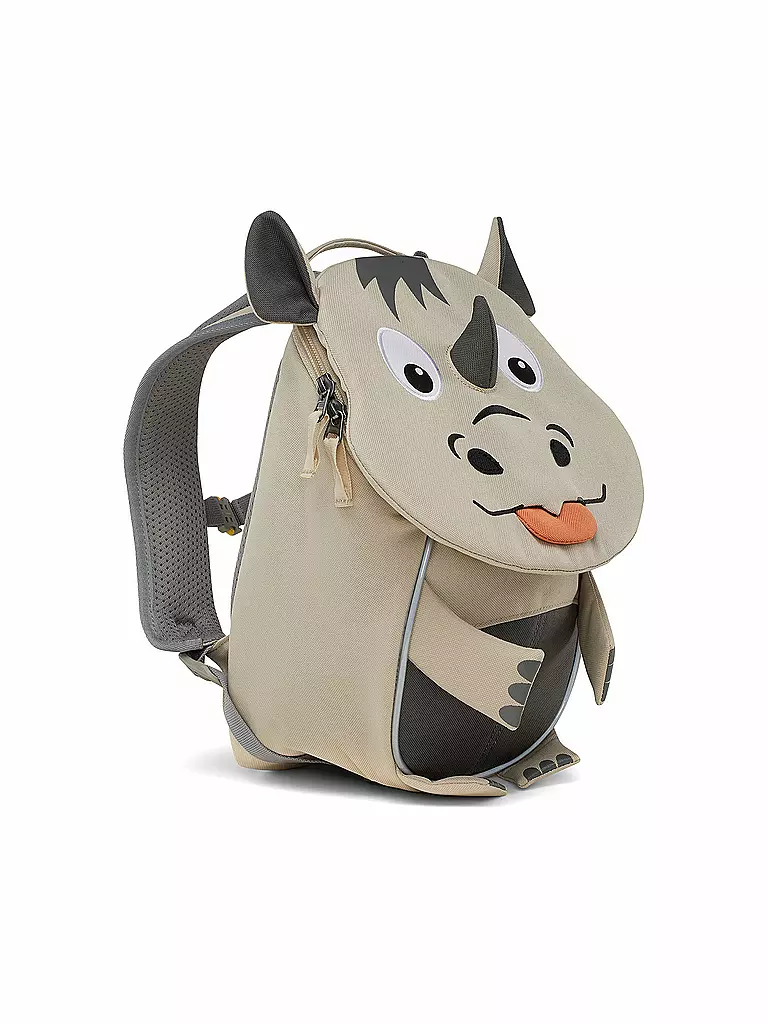 AFFENZAHN | Kinder Rucksack Kleine Freunde - Nashorn | grau