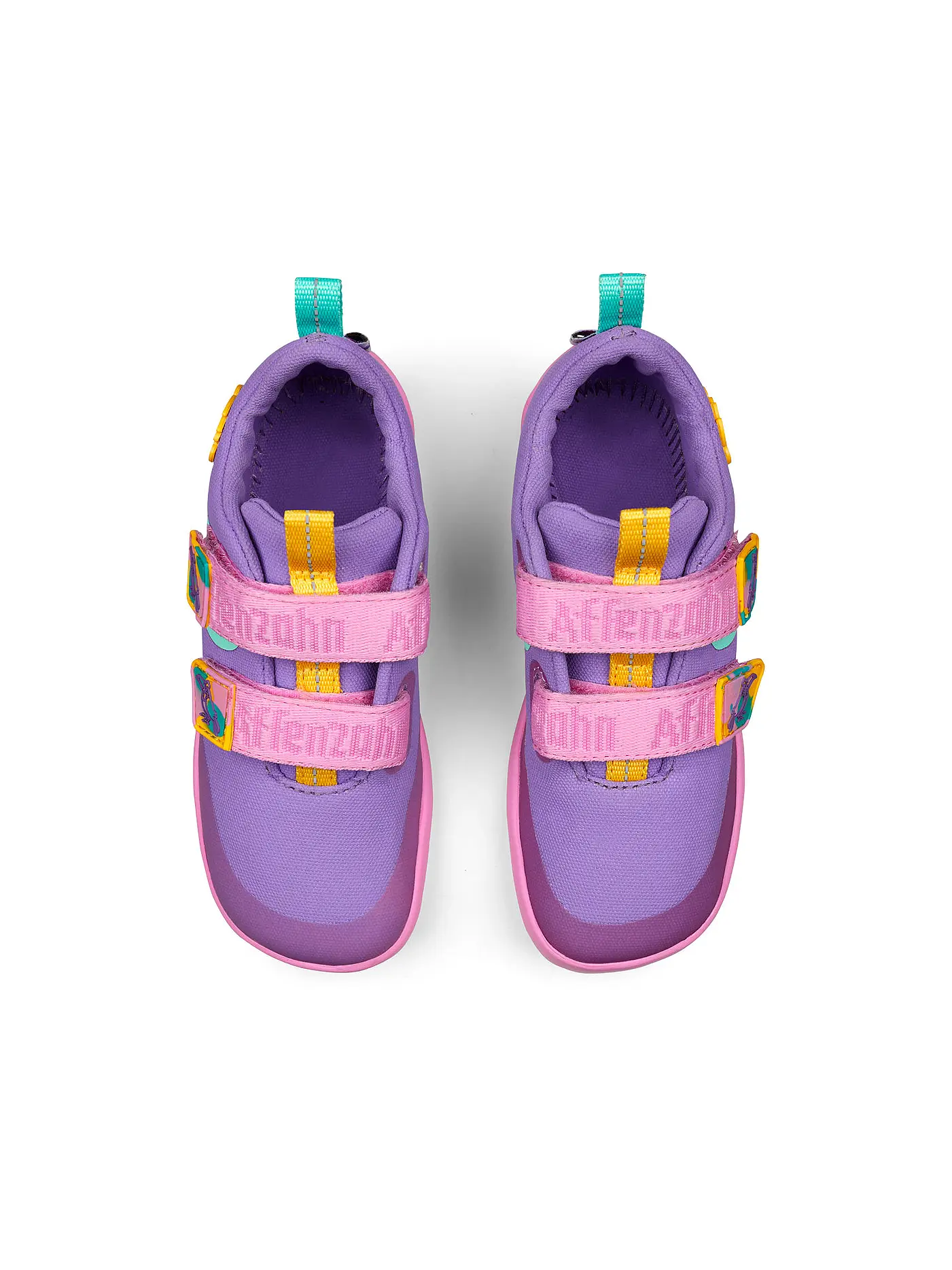 AFFENZAHN | Kinder Sneaker Barfußschuhe  COTTON LUCKY  Kreativ Tukan | lila