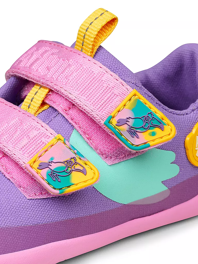 AFFENZAHN | Kinder Sneaker Barfußschuhe  COTTON LUCKY  Kreativ Tukan | beere