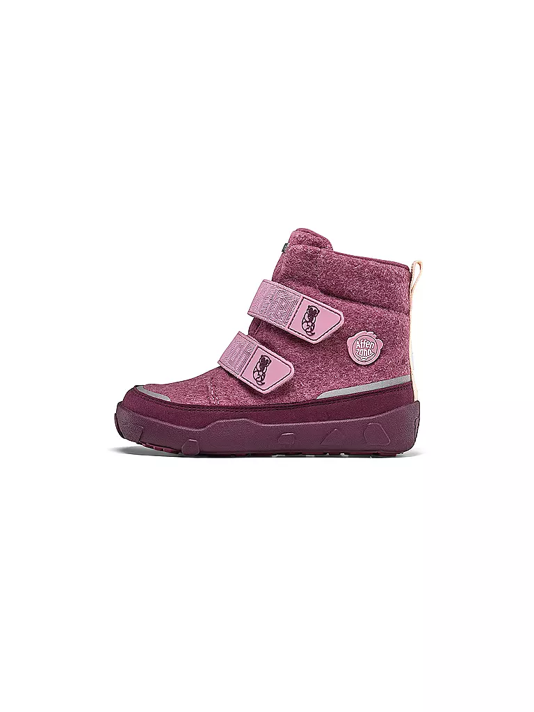 AFFENZAHN | Kinder Stiefel WOLLE COMFY Otter | dunkelrot