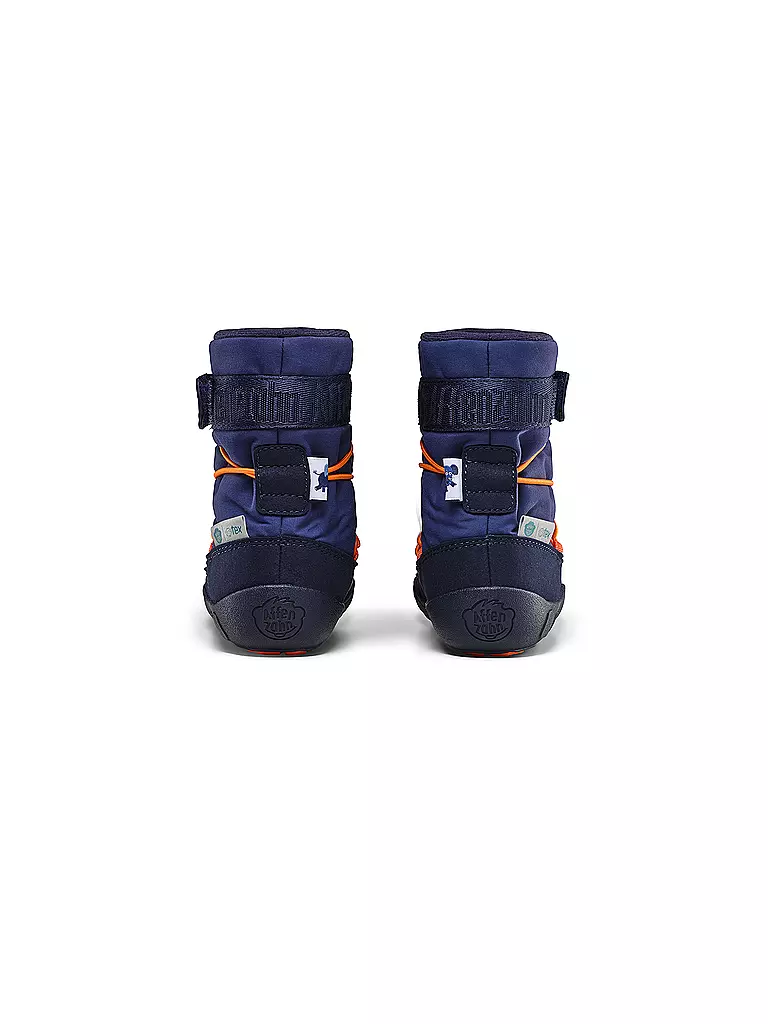 AFFENZAHN | Kinder Winterstiefel  VEGAN SNOWY Elefant | dunkelblau