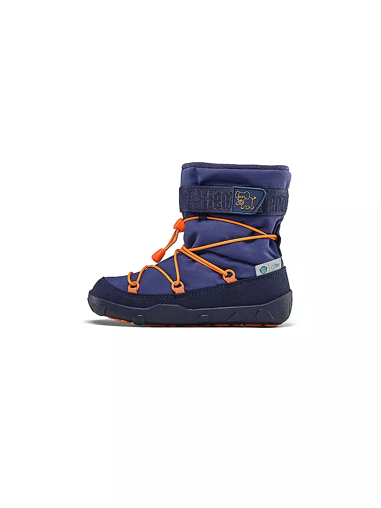 AFFENZAHN | Kinder Winterstiefel  VEGAN SNOWY Elefant | dunkelblau