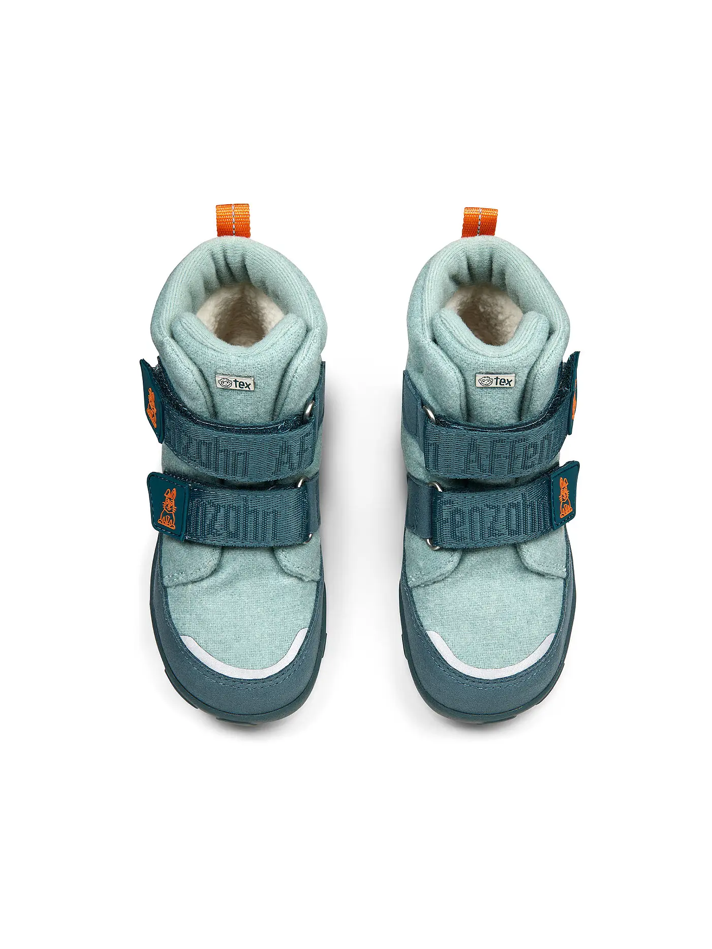AFFENZAHN | Kinder Winterstiefel WOLLE COMFY Hase | hellblau