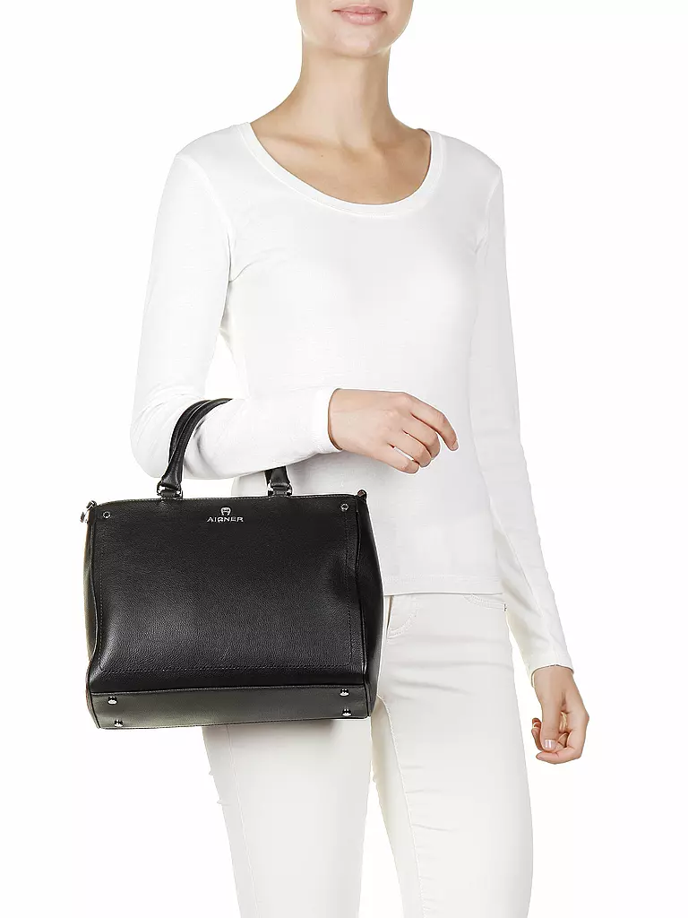 AIGNER | Ledertasche "Ava M" | schwarz