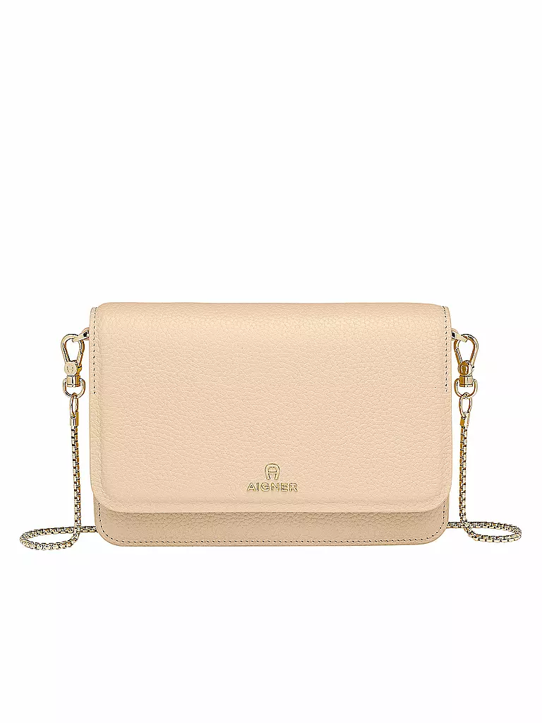 AIGNER | Ledertasche - Mini Bag Wallet on Chain | beige