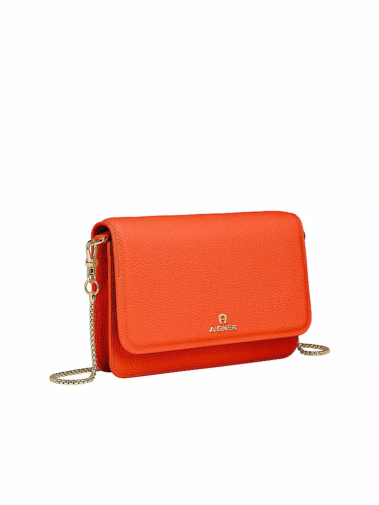 AIGNER | Ledertasche - Mini Bag Wallet on Chain | orange