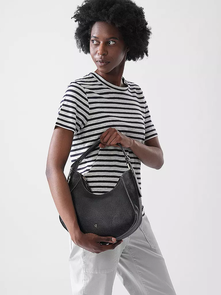 AIGNER | Ledertasche - Schultertasche JOAN Medium | schwarz