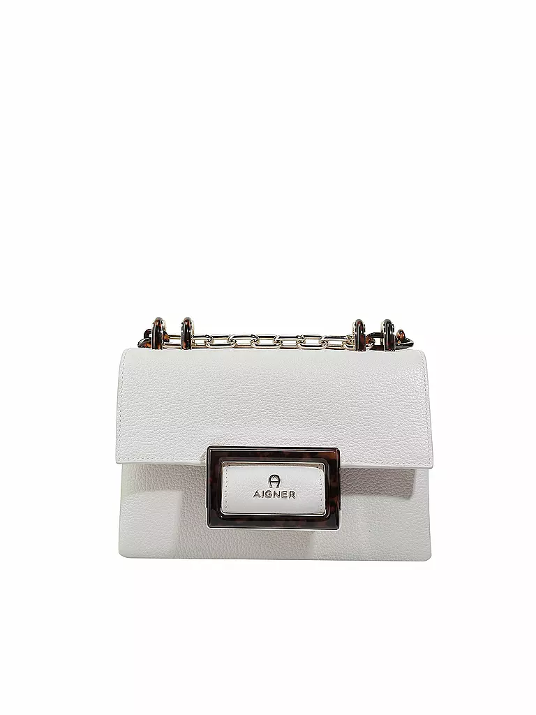AIGNER | Ledertasche - Umhängetasche "Vicenza" S | weiß