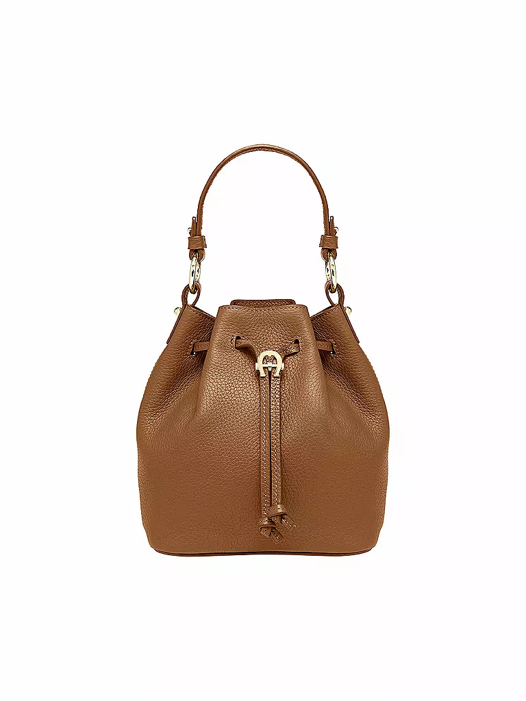 AIGNER | Ledertasche -Bucket Bag Tara S | braun