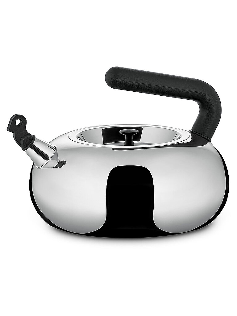 ALESSI Wasserkessel Bulbul 2,5l Edelstahl / Schwarz silber