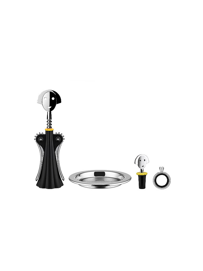 ALESSI Bar Set ALESSI+WINE 4-tlg Schwarz / Edelstahl schwarz