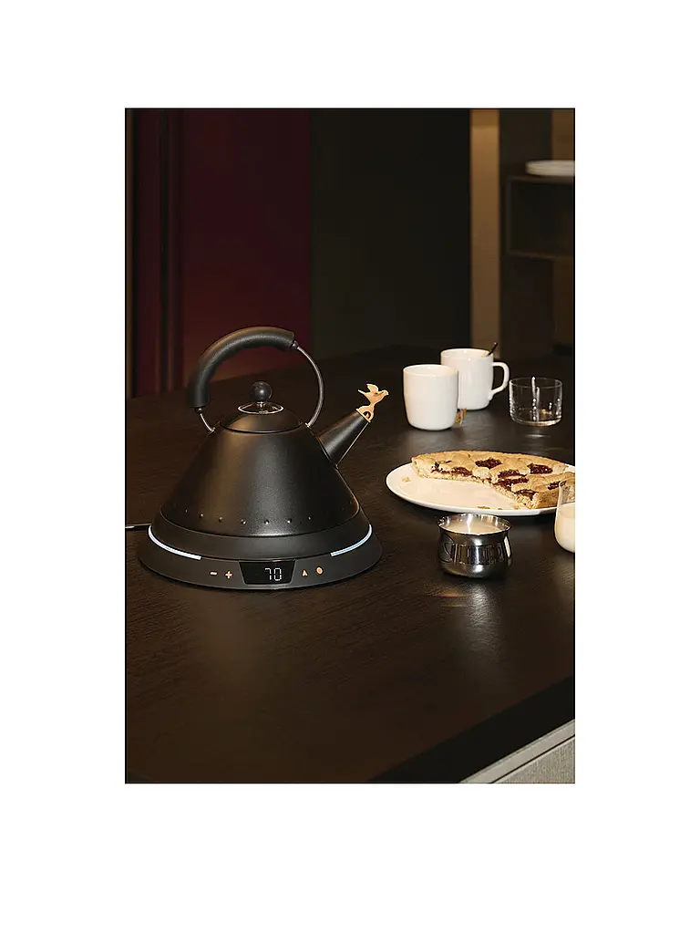 ALESSI | Elektrischer Wasserkocher 1,5l Michael Graves Edelstahl Schwarz  | Schwarz