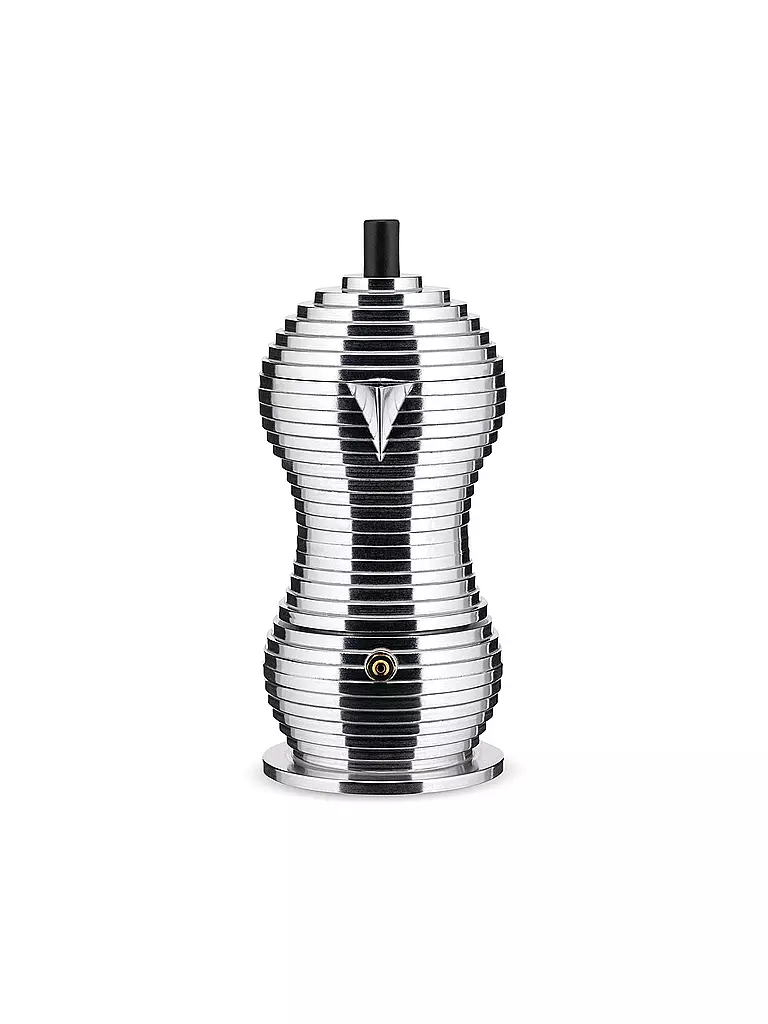 ALESSI | Espressomaschine PULCINA 6 Tassen Aluminium / Schwarz | silber