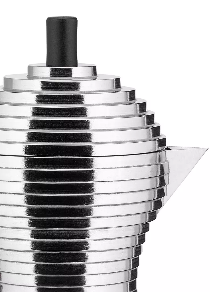 ALESSI | Espressomaschine PULCINA 6 Tassen Aluminium / Schwarz | silber