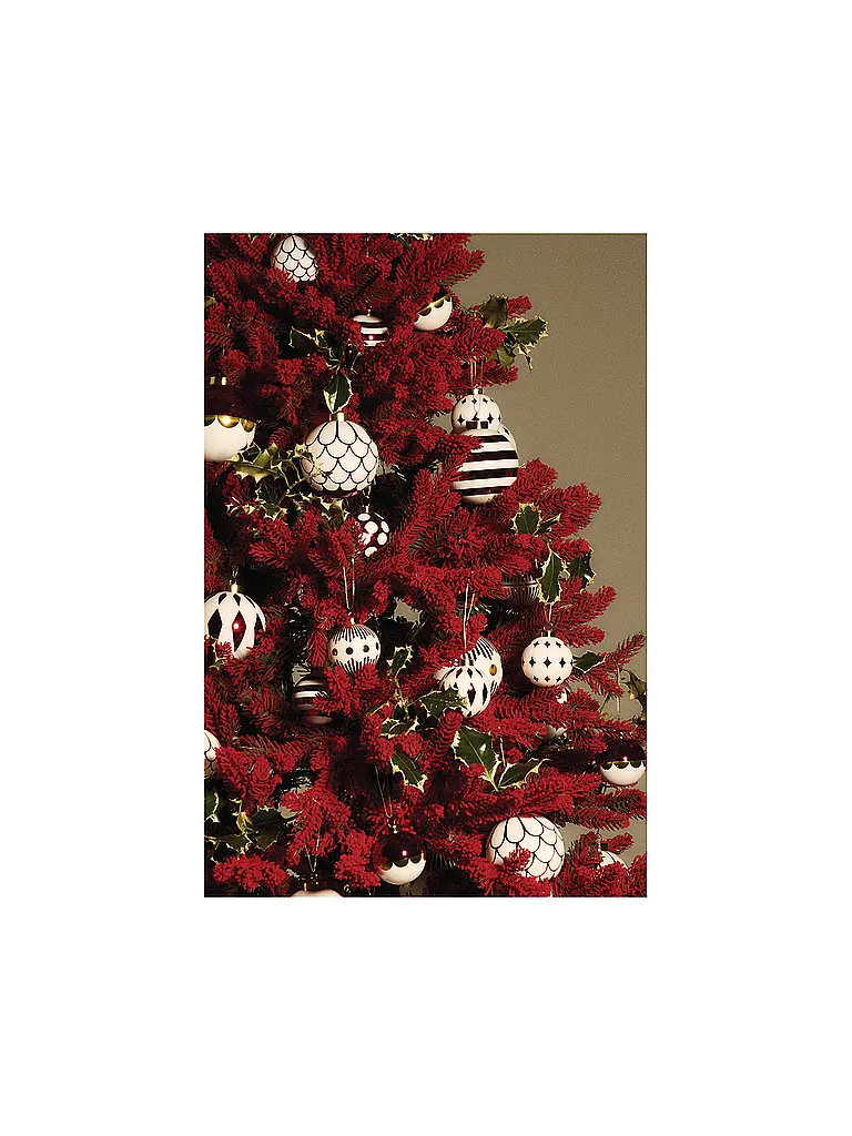 ALESSI | Weihnachtsbaumkugel 9cm DELIGHT Weiss/Rot | rot