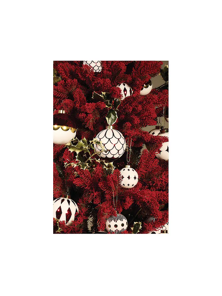 ALESSI | Weihnachtsbaumkugel 9cm DELIGHT Weiss/Rot | rot