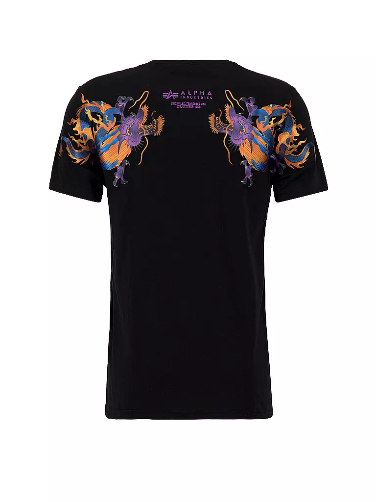 ALPHA INDUSTRIES | T-Shirt DRAGON EMB T | schwarz