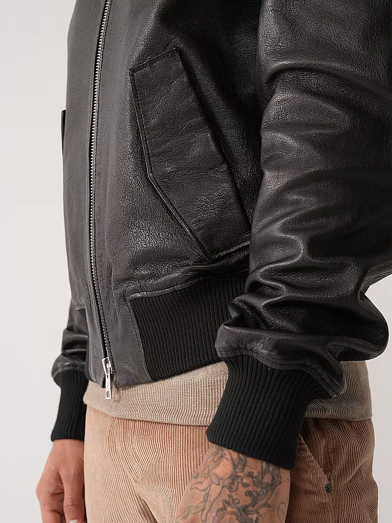 AMI PARIS | Lederjacke | schwarz