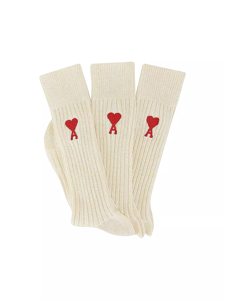 AMI PARIS | Socken 3-er Pkg. off white | creme