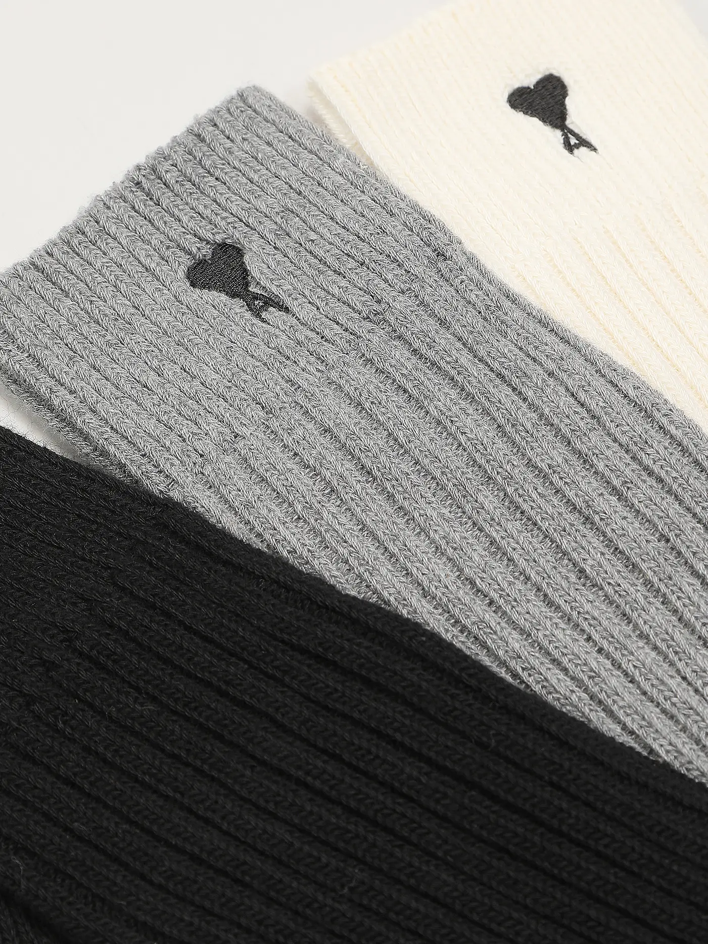 AMI PARIS | Socken 3er Pkg. ecru / grey / black | bunt