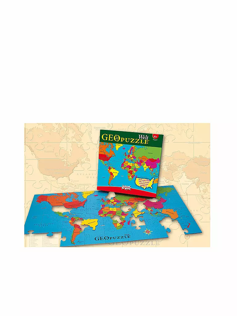 AMIGO | Geo Puzzle - Welt | keine Farbe