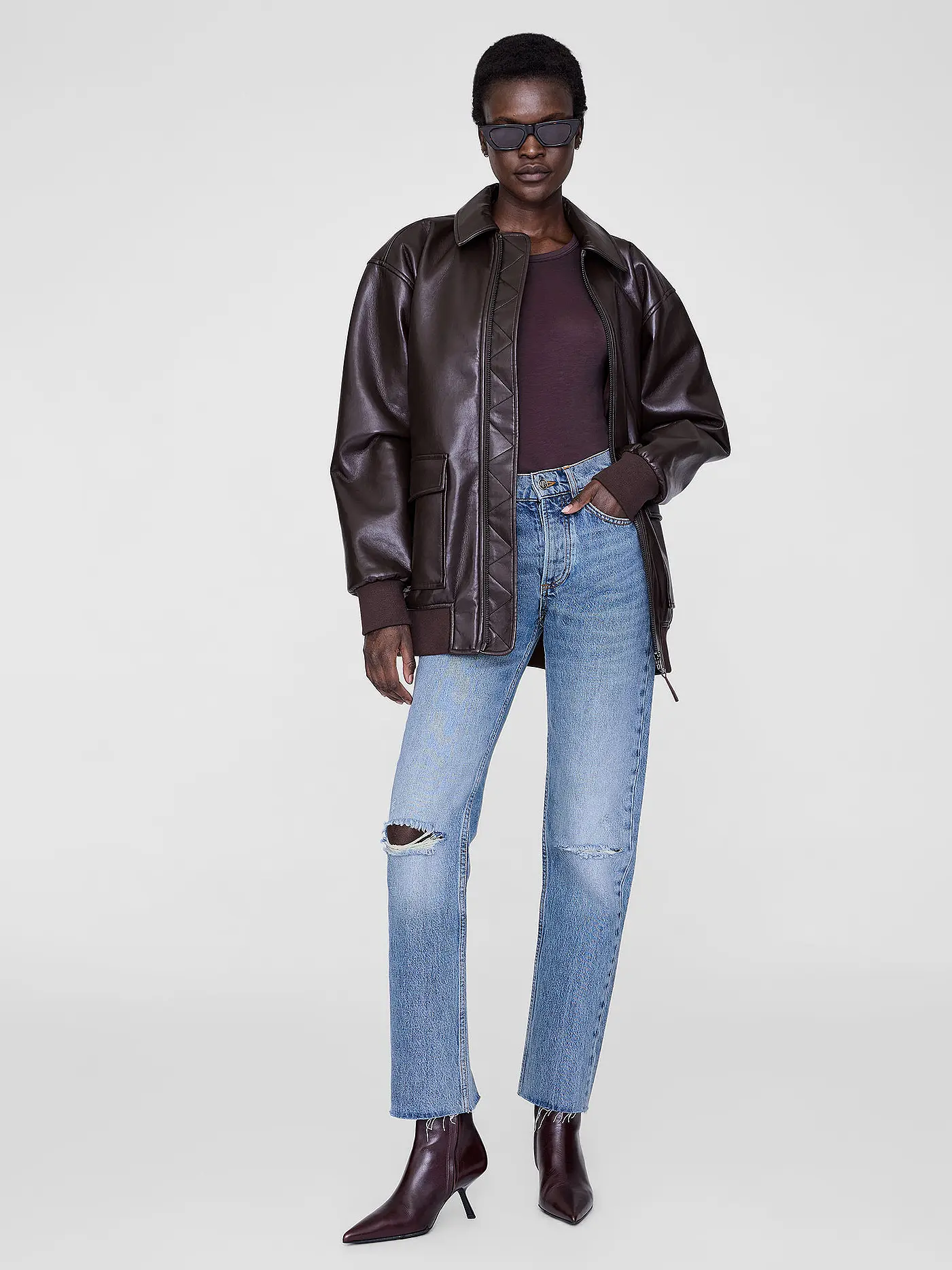 ANINE BING | Lederjacke KELANIE | braun