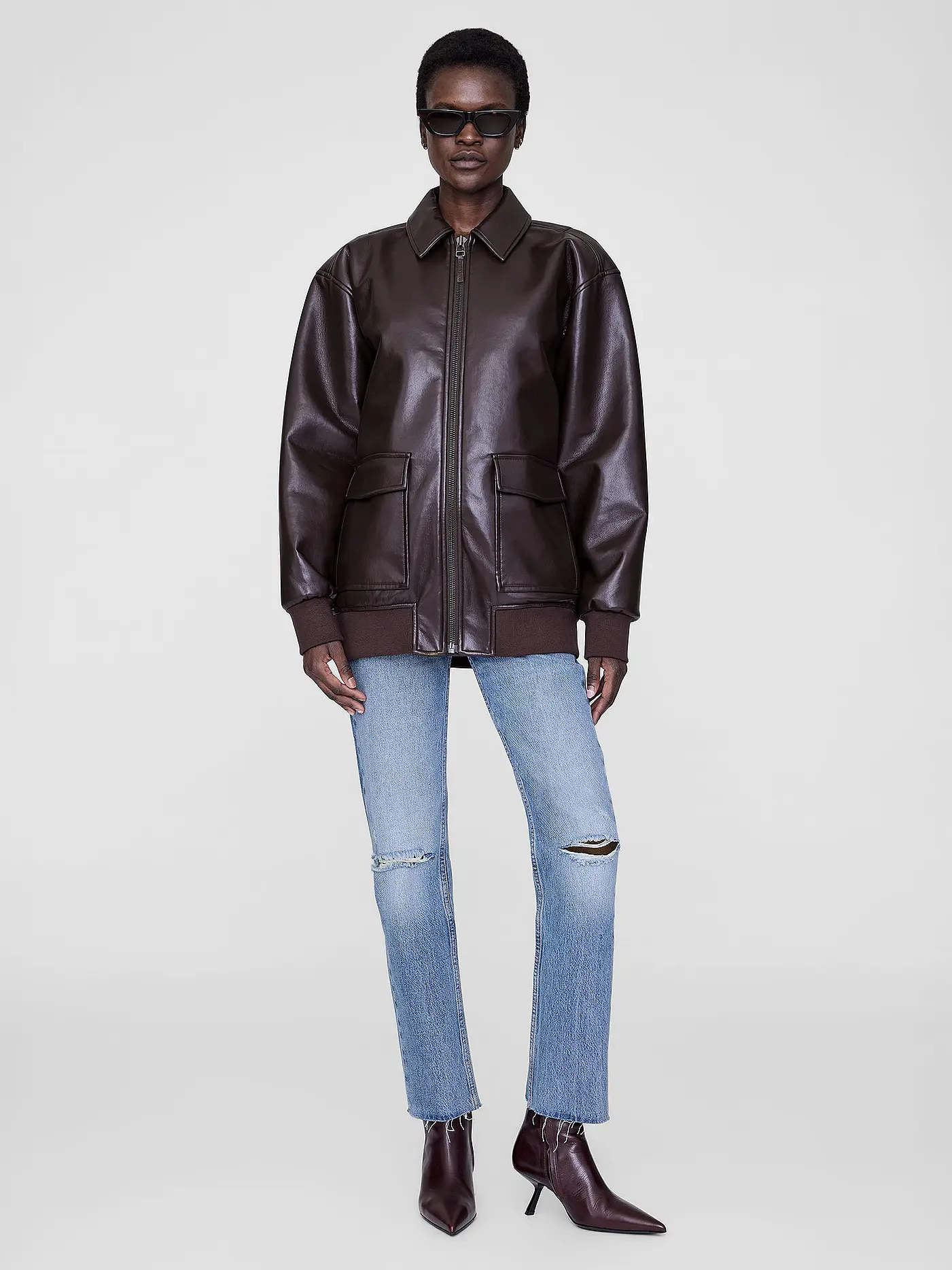 ANINE BING | Lederjacke KELANIE | braun