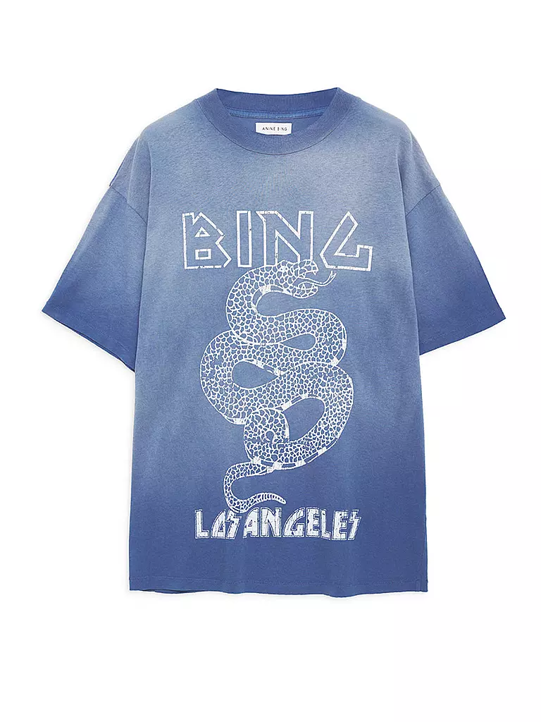 ANINE BING | T-Shirt ASHTON SNAKE | blau