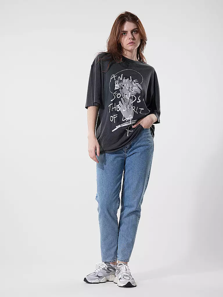 ANINE BING | T-Shirt Oversized Fit KENT TEE | schwarz