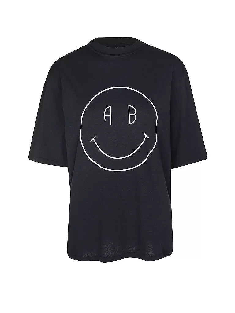 ANINE BING | T-Shirt Relaxed Fit AVI SMILEY | schwarz
