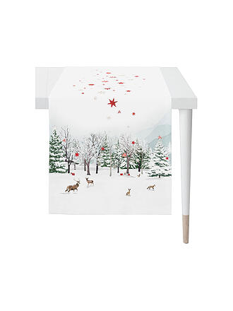 APELT | Weihnachts Tischläufer 140x48cm SEASON  Weiss/Rot 