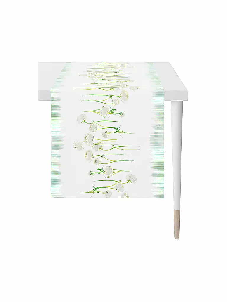 APELT | Tischläufer "Springtime" 45x135cm (Weiss) | weiß