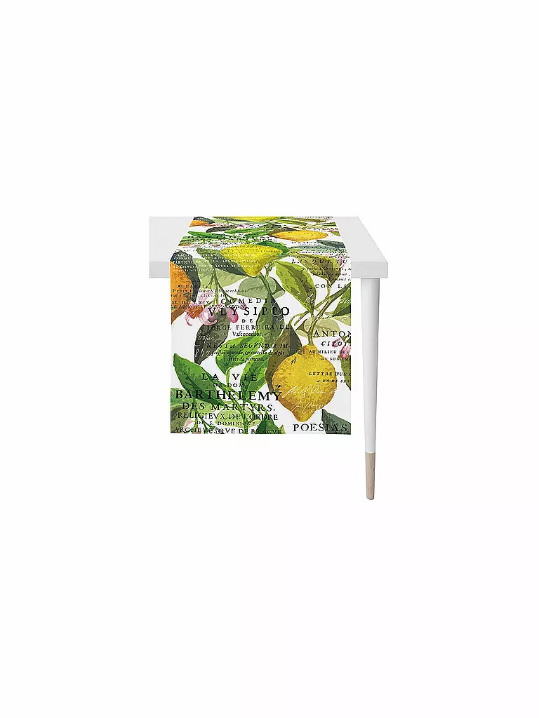 APELT | Tischläufer "Summer Garden" 48x140cm (Zitrone) | grün
