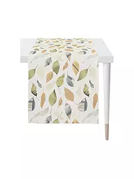 APELT | Tischläufer 140x48cm SEASON Weiss/Blätter | weiss