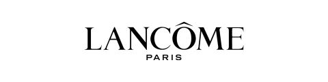 Das Lancôme-Logo zeigt den Markennamen in Großbuchstaben, mit einem Zirkumflex über dem „o“ und darunter in kleinerer Schrift „Paris“.