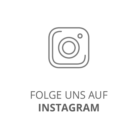 Minimalistisches Logo mit einem Kamerasymbol und den fettgedruckten Worten „FOLGE UNS AUF INSTAGRAM“, das die Leute dazu auffordert, uns auf Instagram zu folgen. Das Bild hat ein einfaches, schwarz-weißes Design.