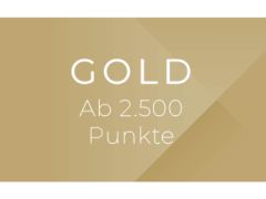 Goldfarbener Hintergrund mit weißem Text „GOLD Ab 4.000 Punkte“, was einen Goldlevel ab 4.000 Punkten anzeigt.