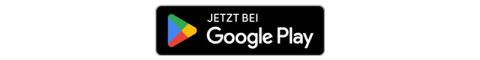 Eine schwarze rechteckige Schaltfläche mit dem Google Play-Logo auf der linken Seite. Der Text lautet „JETZT BEI Google Play“ in Weiß.