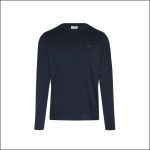 Marineblaues Langarm-Shirt mit Rundhalsausschnitt und einem kleinen JOOP!-Logo auf der linken Brust, dargestellt auf einem schlichten weißen Hintergrund.