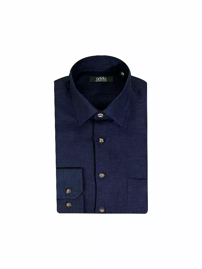 ARIDO | Leinen-Trachtenhemd  | blau