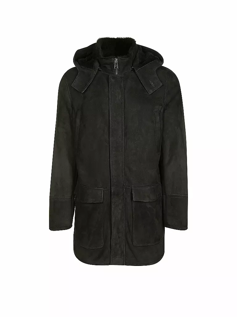 ARMA | Lammfelljacke | schwarz