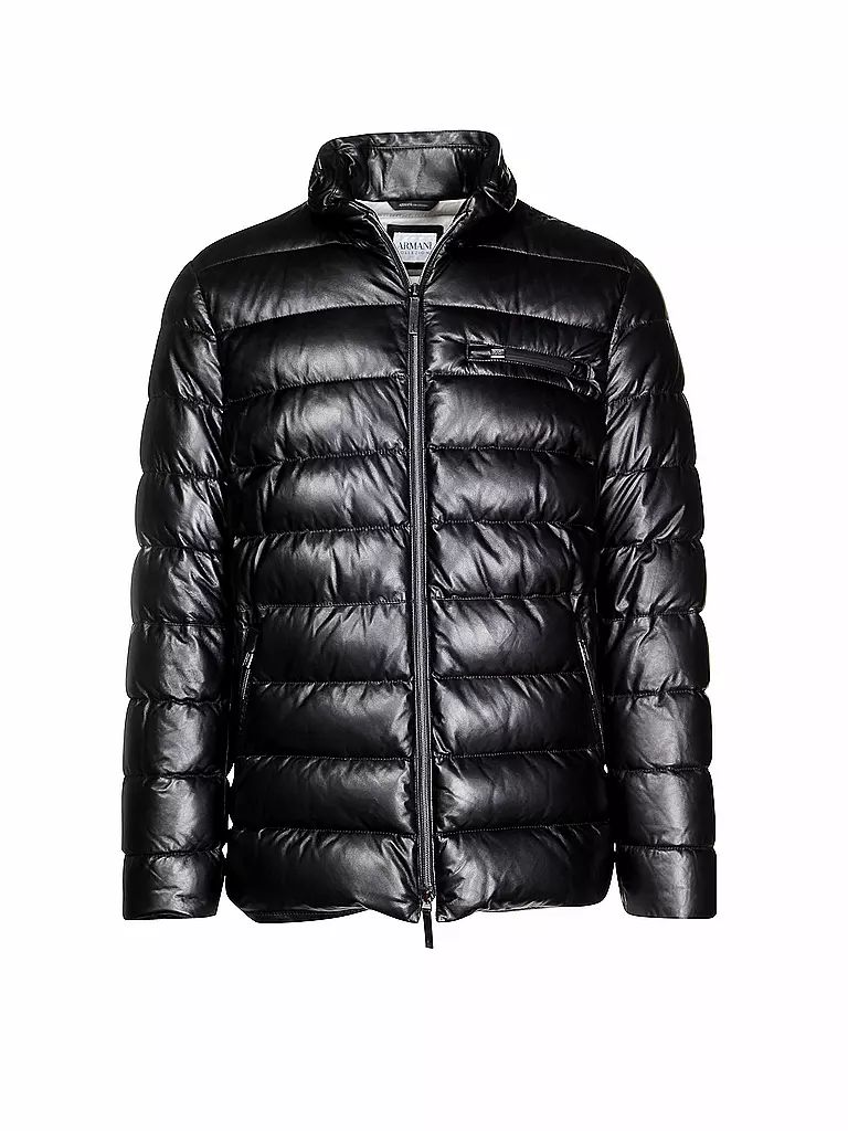 ARMANI COLLEZIONI | Leder-Daunenjacke | schwarz