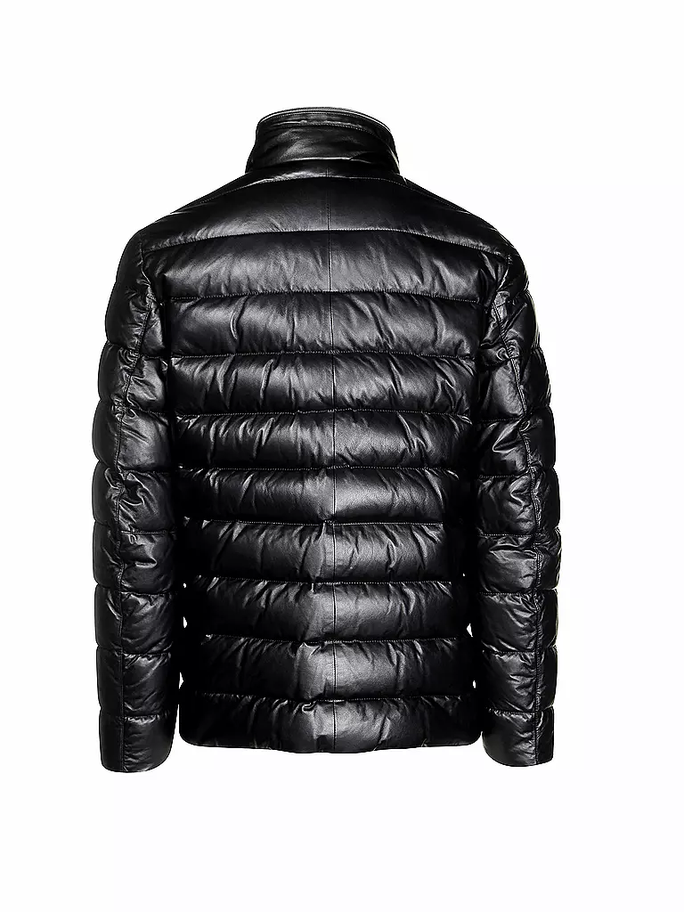 ARMANI COLLEZIONI | Leder-Daunenjacke | schwarz
