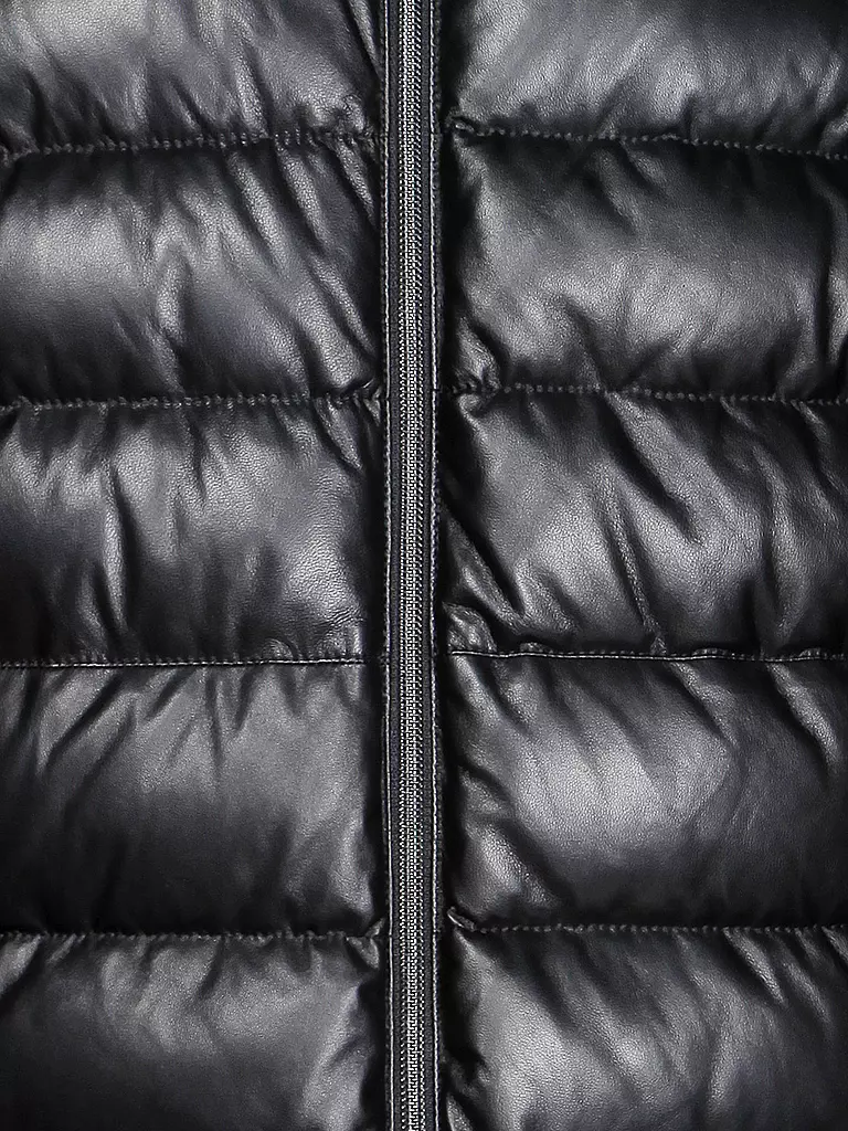 ARMANI COLLEZIONI | Leder-Daunenjacke | schwarz