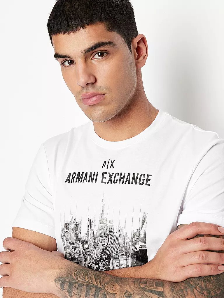 ARMANI EXCHANGE | T-Shirt SKYLINE MANHATTEN | weiss