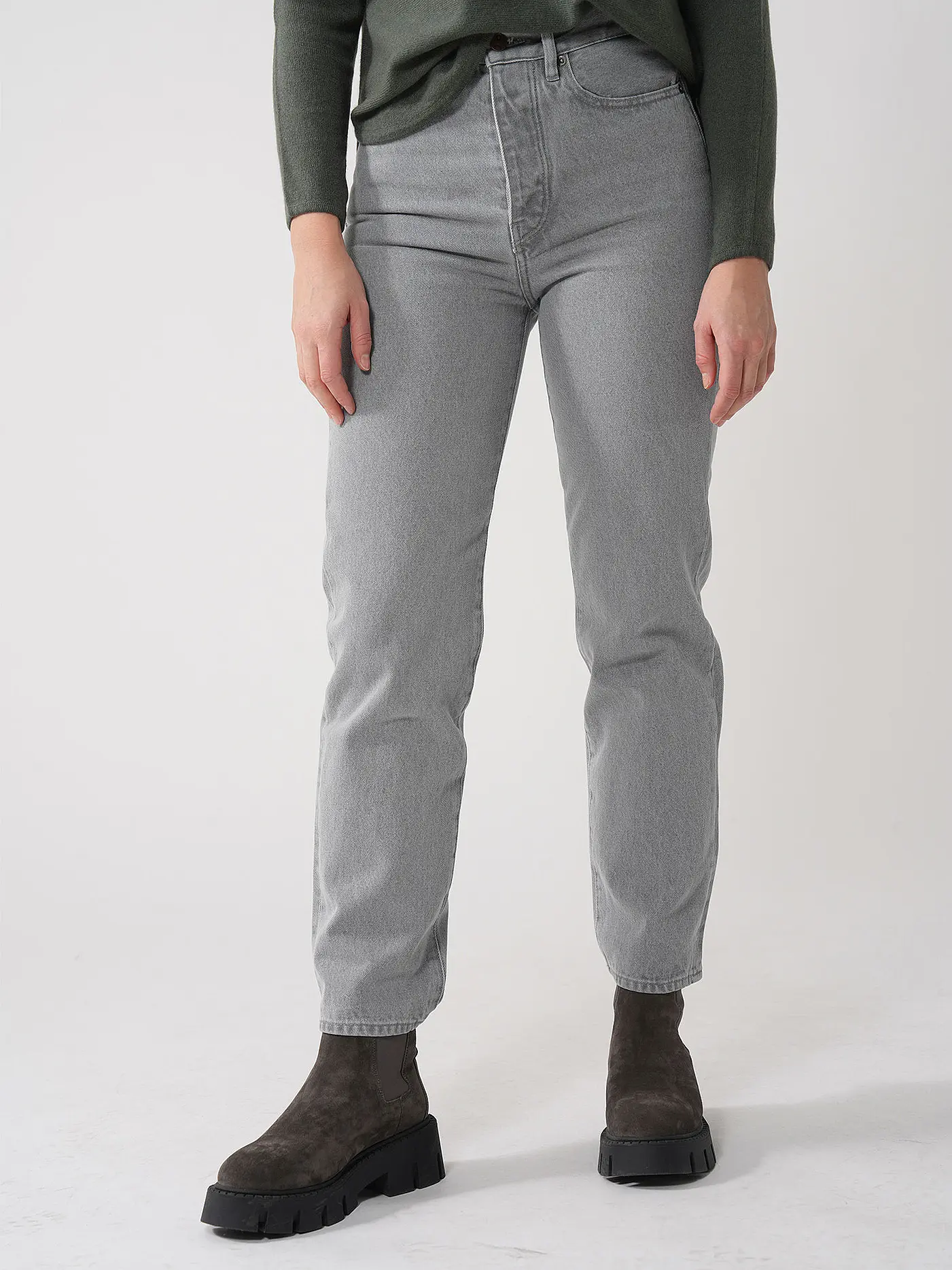 ARMEDANGELS | High Waist Jeans Regular Fit AAIKALA | hellgrau