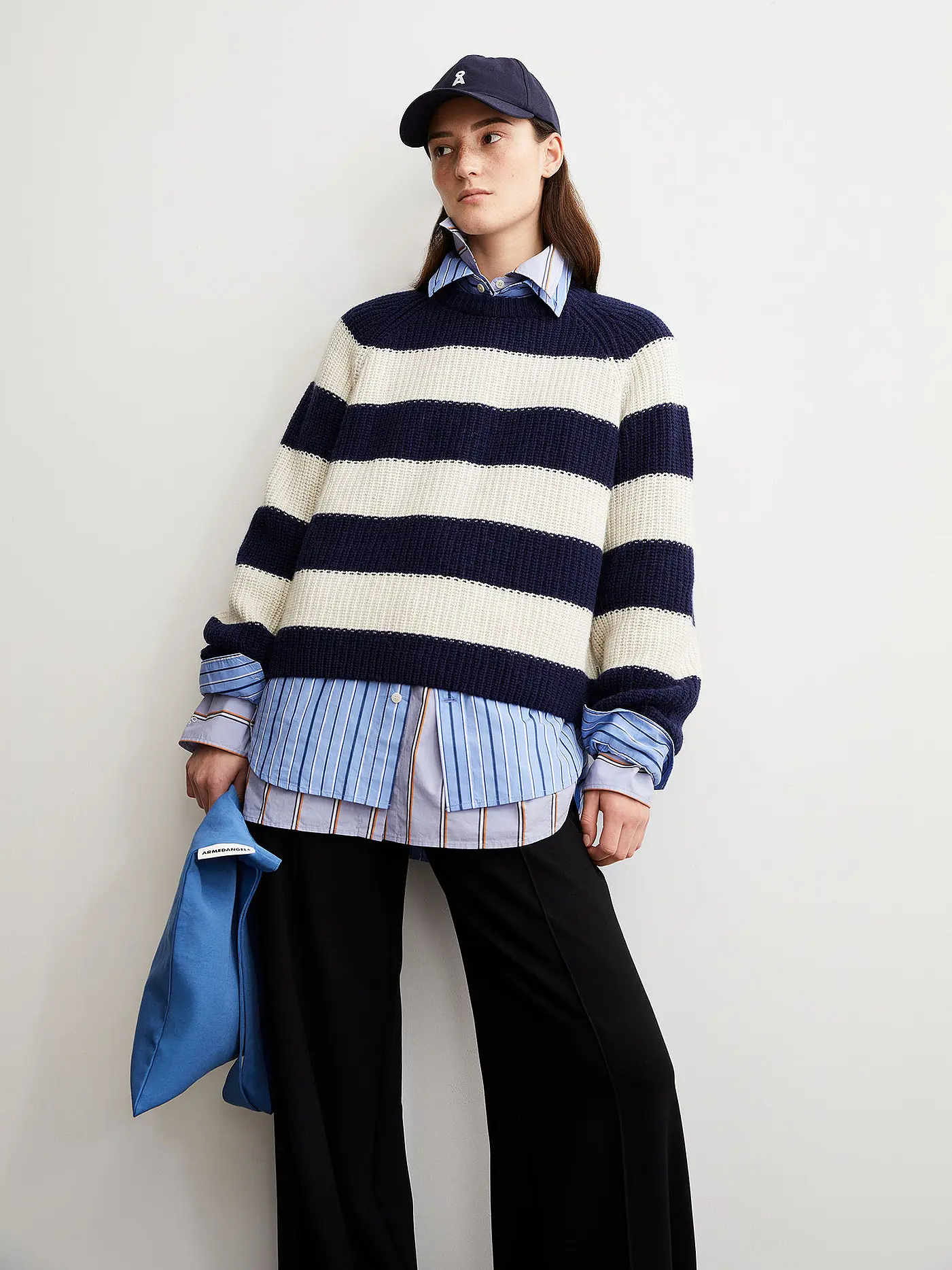 ARMEDANGELS | Pullover KAAGI STRIPES | dunkelblau